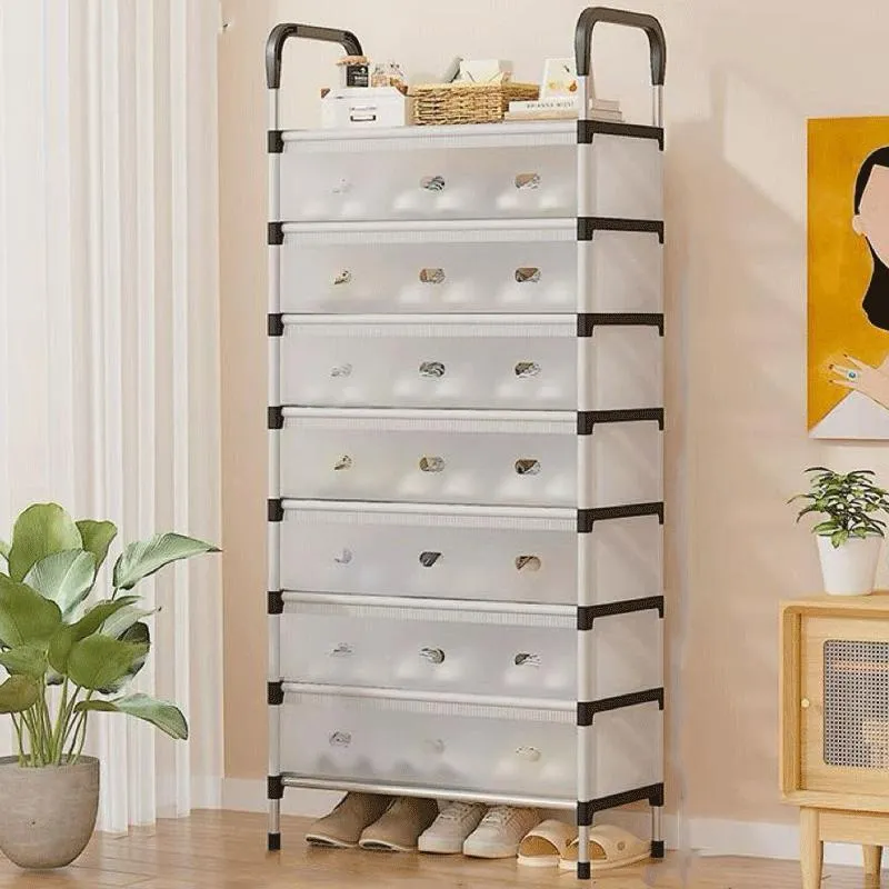 8 Layer Metal Shoe Rack with Dust Cover