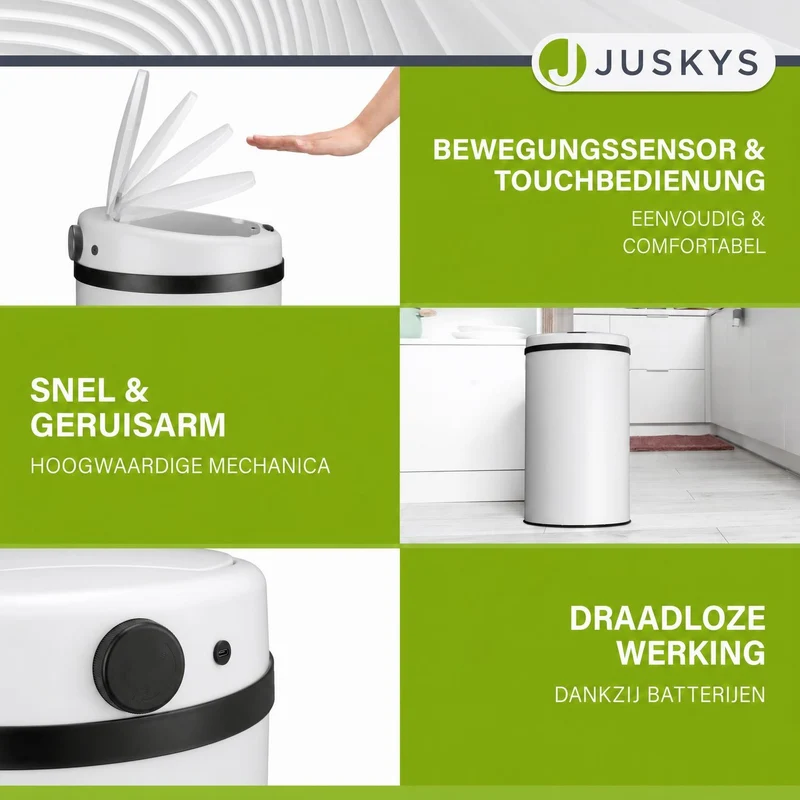 Runder Mülleimer mit Sensor