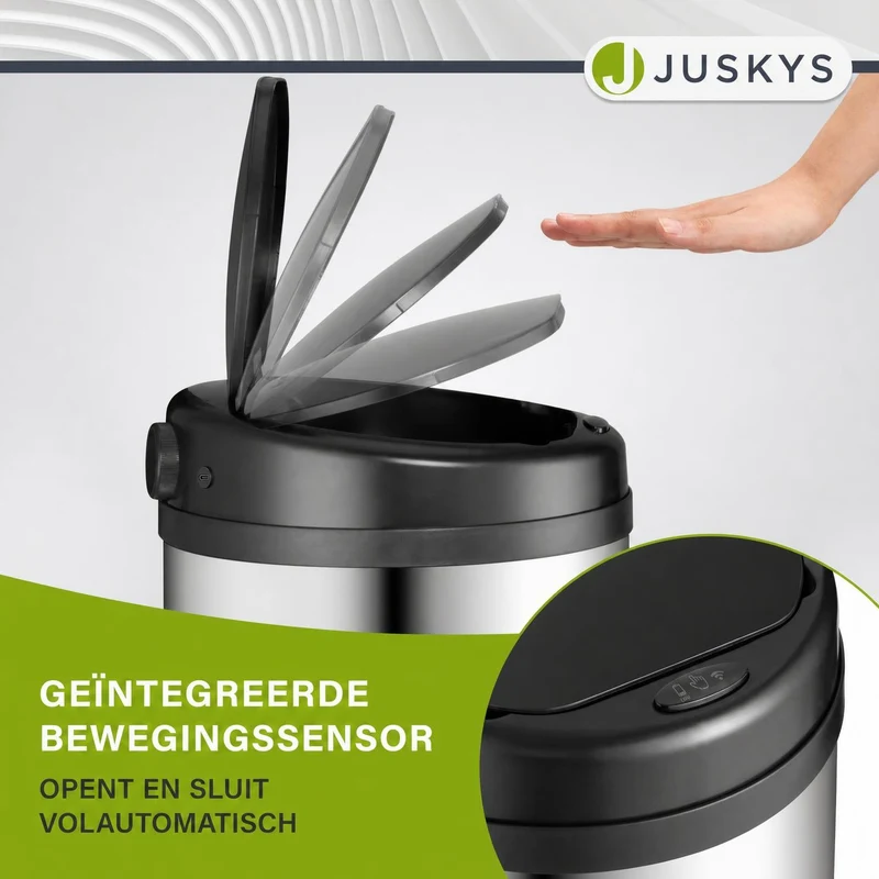 Runder Mülleimer mit Sensor