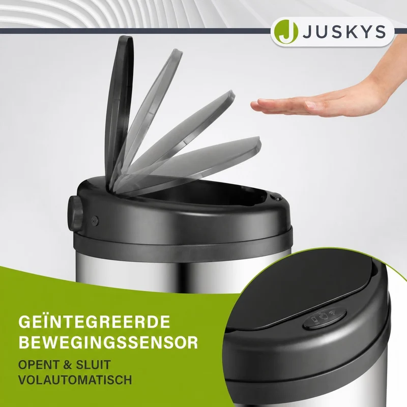 Runder Mülleimer mit Sensor
