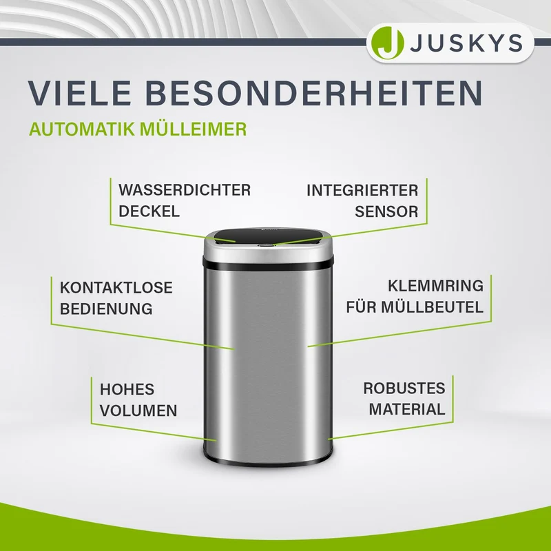 Rechteckiger Mülleimer mit Sensor
