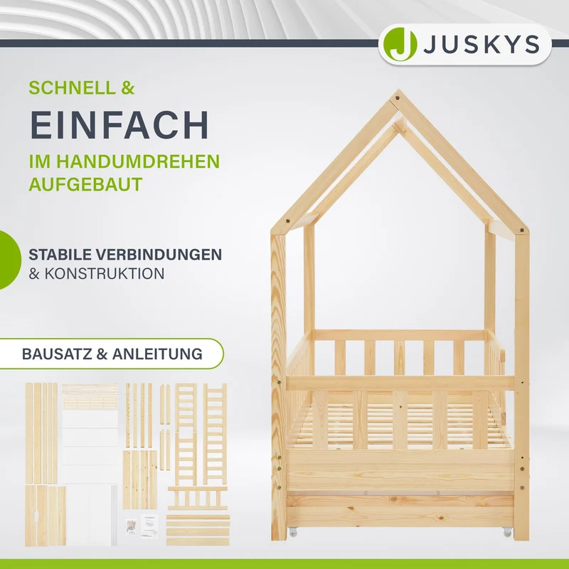Kinderbett Marli 80 x 160 cm mit Bettkasten