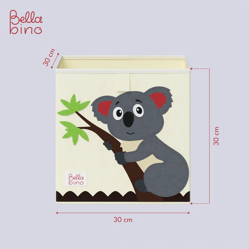 Helme Aufbewahrungsbox Koala, aus Oxford-Gewebe, 30x30x30 cm, beige