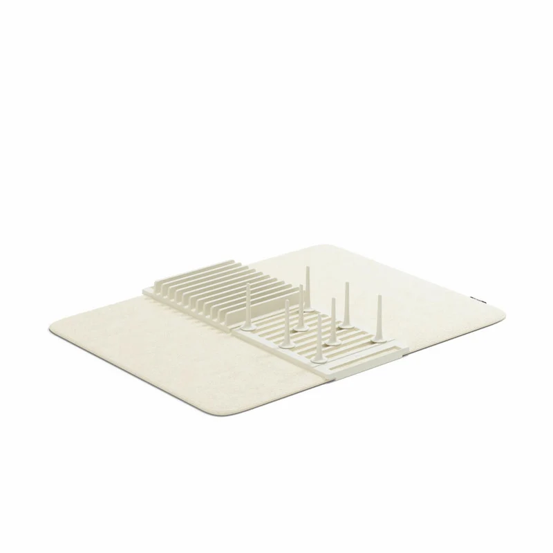 Umbra Abtropfgestell Udry Peg mit Abtropfmatte, Geschirrständer, Polyester, Kunststoff, Beige, 1018697-354