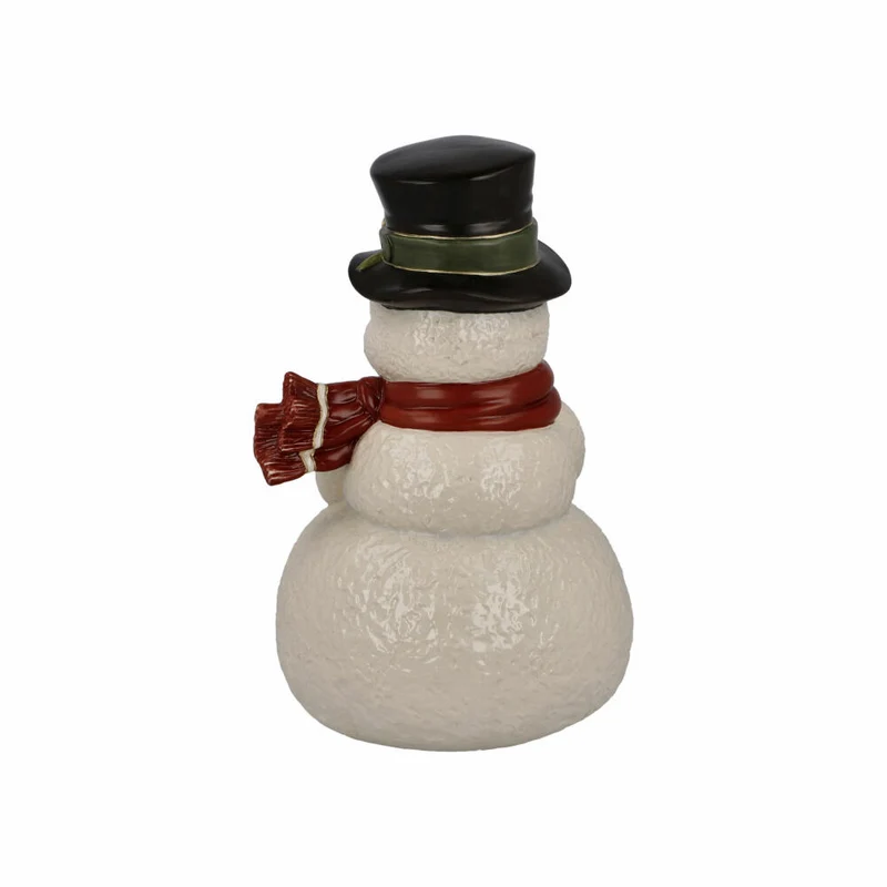 Goebel Figur Kleiner Glücksbote, Schneemann Dekofigur, Steingut, Weiß, 22 cm, 66704141