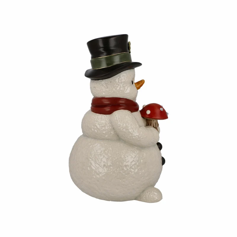 Goebel Figur Kleiner Glücksbote, Schneemann Dekofigur, Steingut, Weiß, 22 cm, 66704141