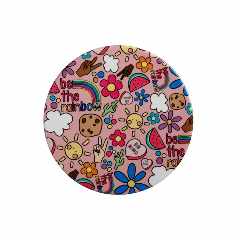 Maxwell & Williams Untersetzer Be Kind - Rainbow, Getränkeuntersetzer, Keramik, Hellrosa, 10 cm, DU0368