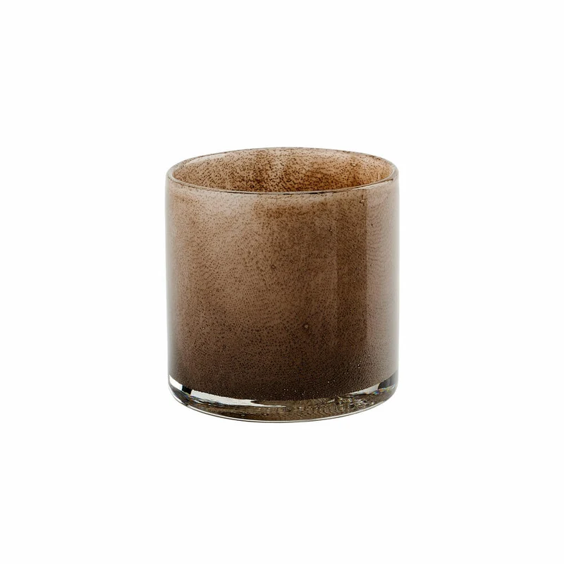Gift Company Linen Windlicht Glitzer Bubbles, Teelichthalter, Kerzenhalter, Glas, Taupe, H 10 cm, 1086904018