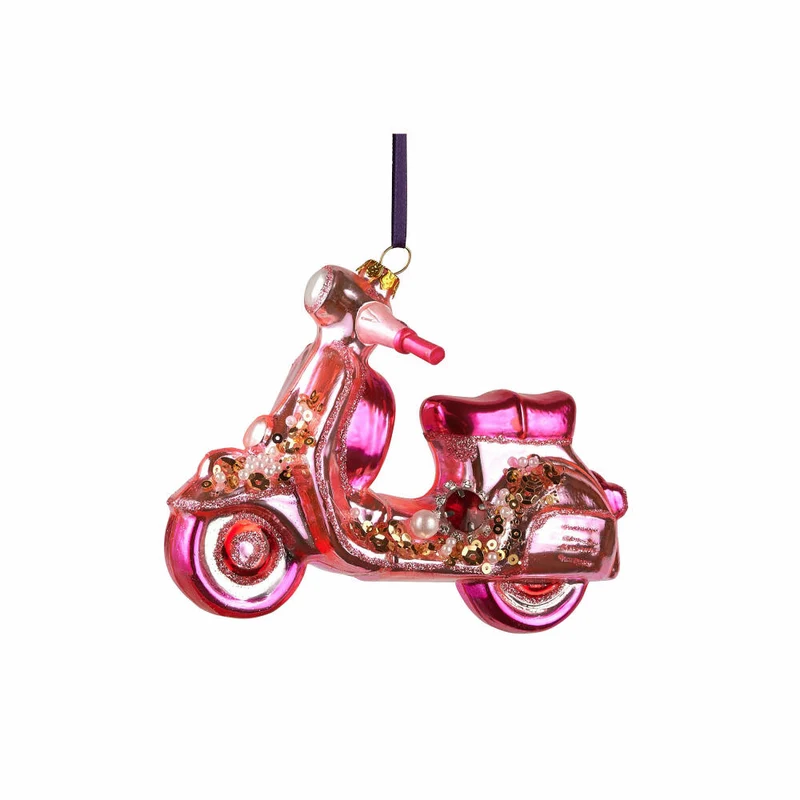 Gift Company Hänger Motorroller, Weihnachtsdeko, Anhänger, Baumschmuck, Glas / Polyresin, Rosa, 1069501012