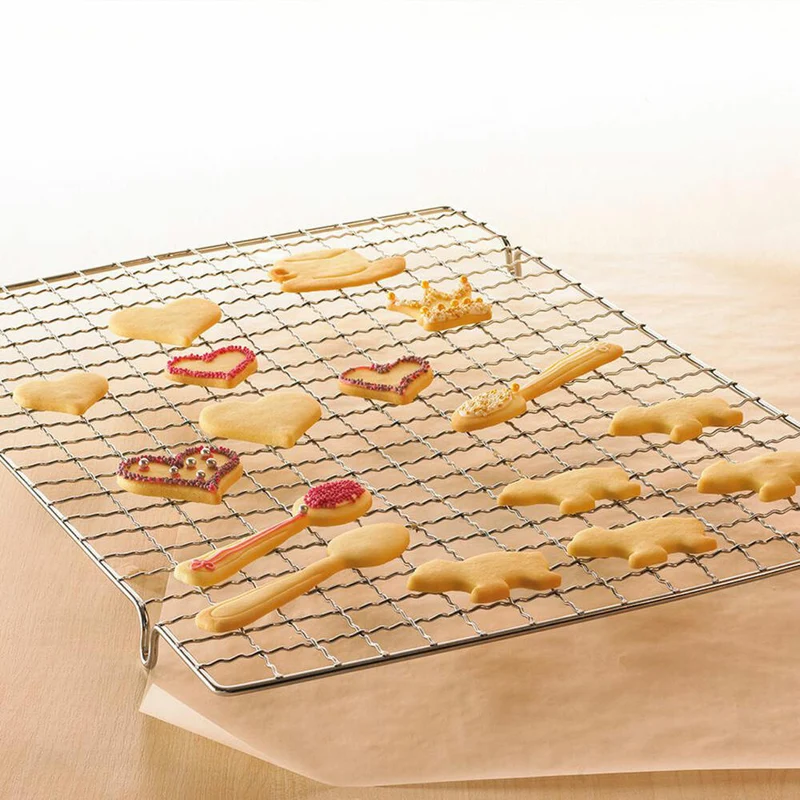 Birkmann Easy Baking Auskühlgitter Eckig Verchromt, Kuchengitter, Kühlgitter, Backgitter, Stahl, 32 x 45 cm, 430600