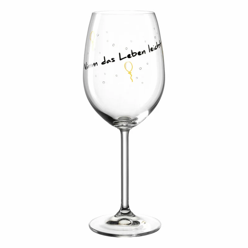 Leonardo Weinglas Presente Nimm das Leben leicht, Motivglas, Wein Glas, Kristallglas, 460 ml, 044513