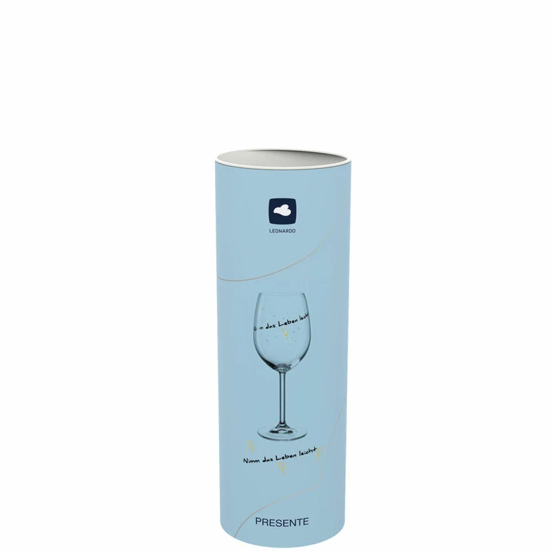 Leonardo Weinglas Presente Nimm das Leben leicht, Motivglas, Wein Glas, Kristallglas, 460 ml, 044513