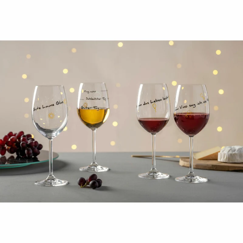 Leonardo Weinglas Presente Nimm das Leben leicht, Motivglas, Wein Glas, Kristallglas, 460 ml, 044513