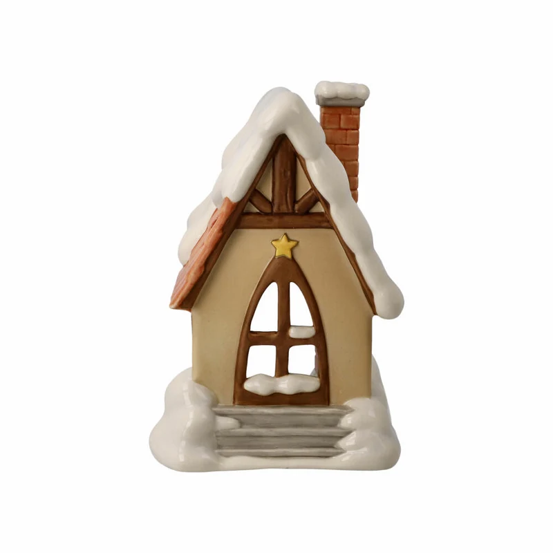 Goebel Windlicht Lichterhaus, Winterwald, Weihnachten, Teelichthalter, Dekoration, Steingut, H 17 cm, 66704241