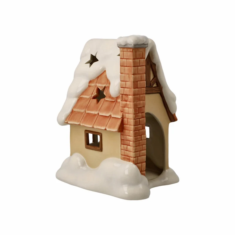 Goebel Windlicht Lichterhaus, Winterwald, Weihnachten, Teelichthalter, Dekoration, Steingut, H 17 cm, 66704241