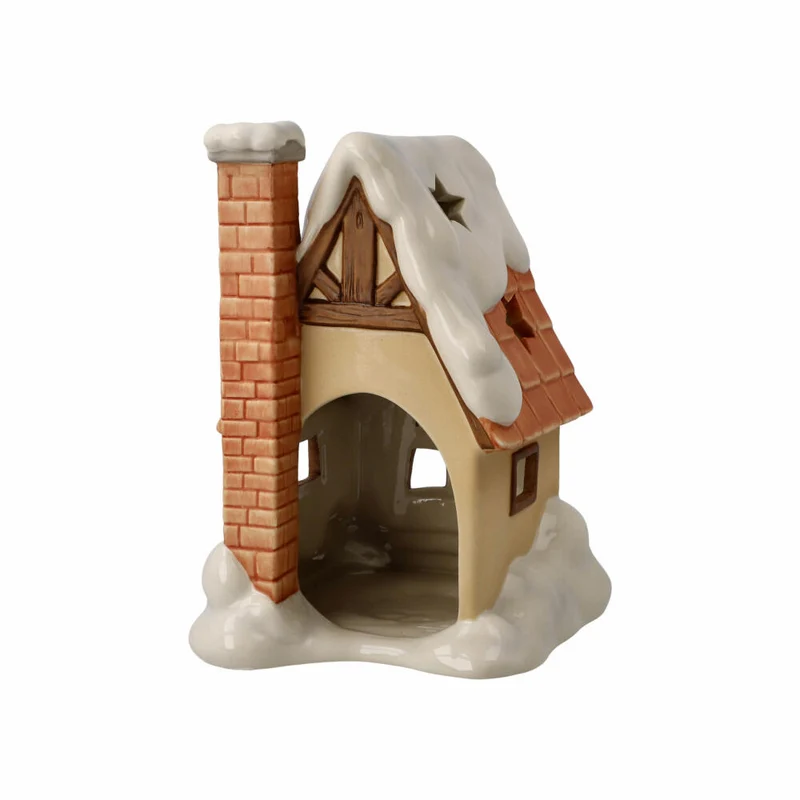 Goebel Windlicht Lichterhaus, Winterwald, Weihnachten, Teelichthalter, Dekoration, Steingut, H 17 cm, 66704241