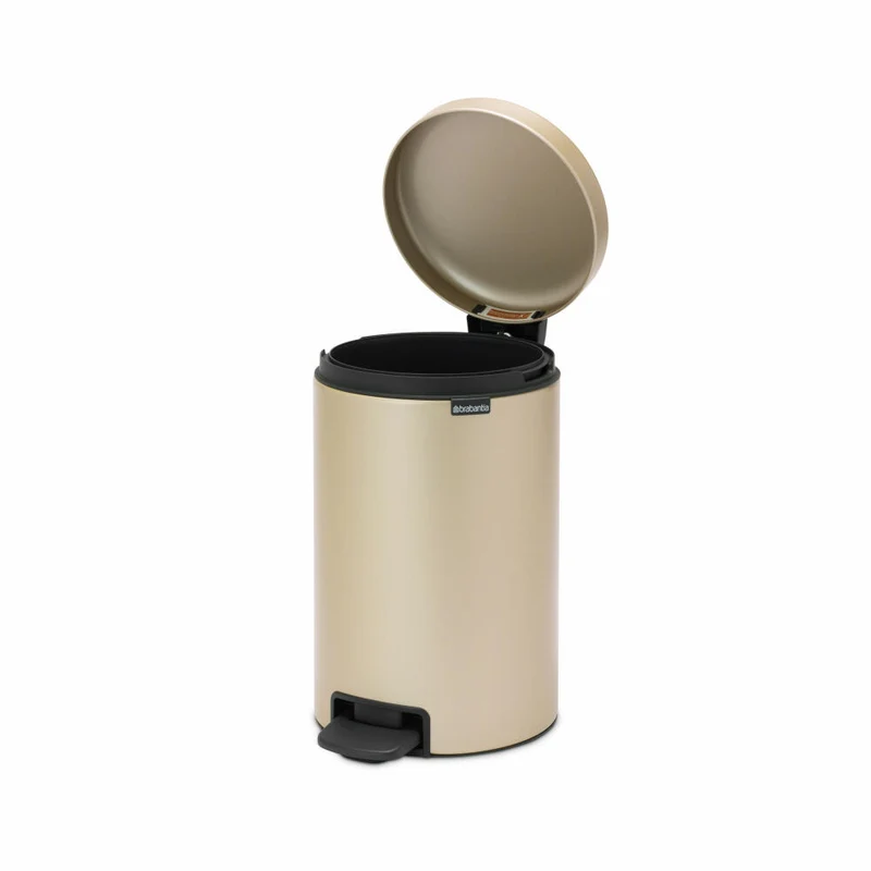Brabantia Treteimer NewIcon, Abfalleimer, Mülleimer, Abfallbehälter, Stahl, Metallic Gold, 12 L, 304446