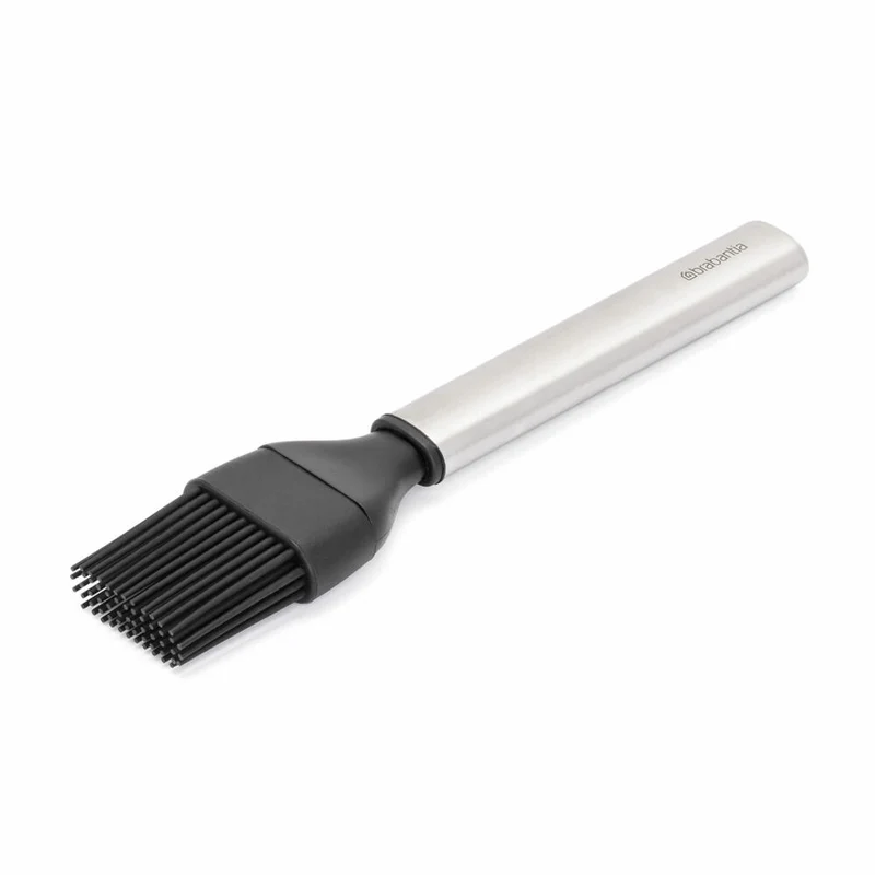 Brabantia Backpinsel Profile, Kuchenpinsel, Pinsel, Silikon / Stahl, Matt Steel, 19 cm, 137440