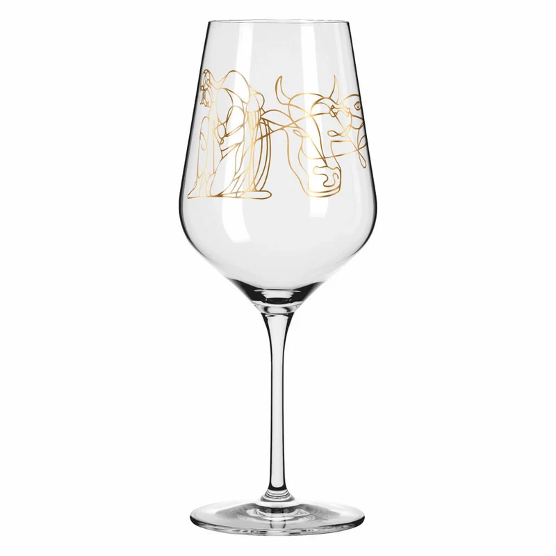 Ritzenhoff Rotweinglas 2er-Set Sagengold 001, Burkhard Neie, Kristallglas, 570 ml, 3401001
