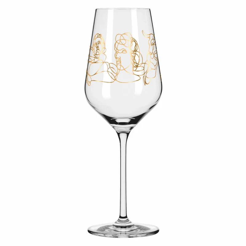 Ritzenhoff Weißweinglas 2er-Set Sagengold 001, Burkhard Neie, Kristallglas, 380 ml, 3411001