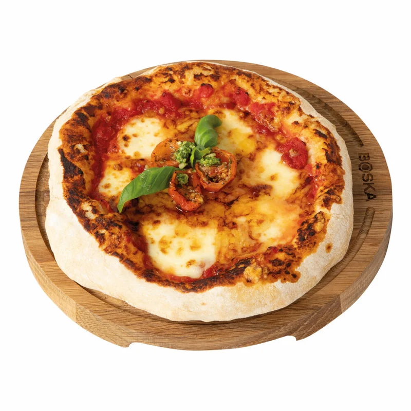 Boska Pizzabrett Friends S, Servierbrett, Pizzatablett, Pizzateller, Europäisches Eichenholz, Braun, 24 cm, 320530