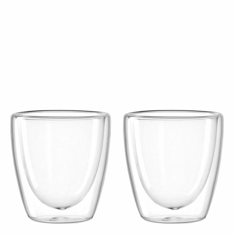 Leonardo Tasse Duo, 2er Set, Teetasse, Teebecher, Kaffeetasse, Doppelwandig, Borosilikatglas, Klar, 40 ml, 053059