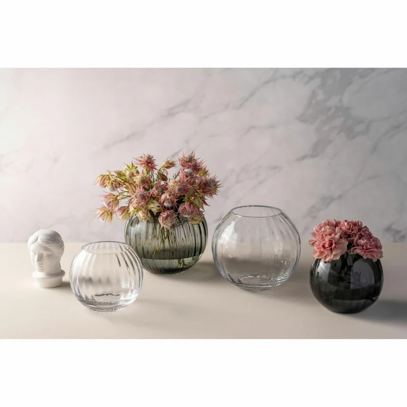 Leonardo Kugelvase Poesia, Blumenvase, Glasvase, Dekovase, Kugel Vase, Kalk-Natron Glas, Klar, H 13 cm, 038938