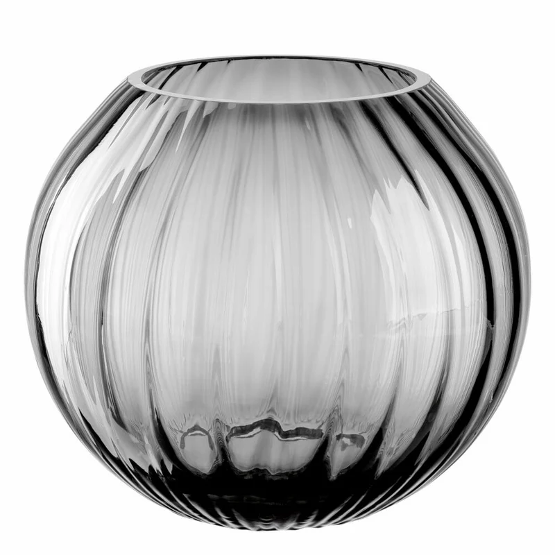 Leonardo Kugelvase Poesia, Blumenvase, Glasvase, Dekovase, Kugel Vase, Kalk-Natron Glas, Grau, H 13 cm, 038939