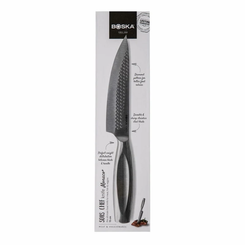 Boska Sous-Chef-Messer Monaco+, Küchenmesser, Kochmesser, Edelstahl, 15 cm Klinge, 307121