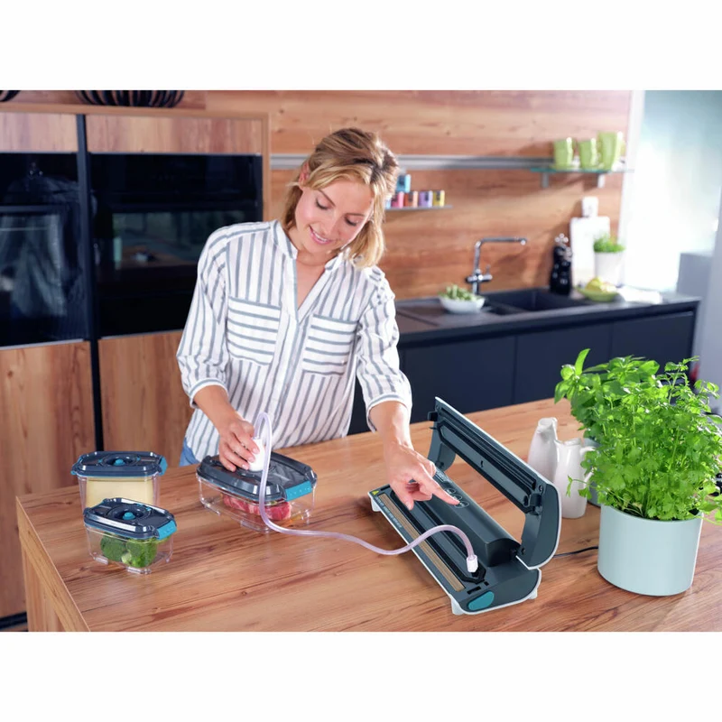 Leifheit Vakuumiergerät Vacu Power 100, Vakuumierer, Vakuum Gerät, Einschweißgerät, 03280