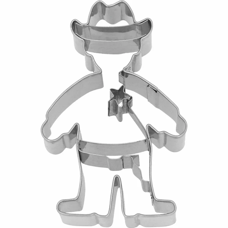 Birkmann Ausstechform Cowboy, mit Innenprägung, Ausstecher, Plätzchenform, Keks, Plätzchen, Edelstahl, 8 cm, 199293
