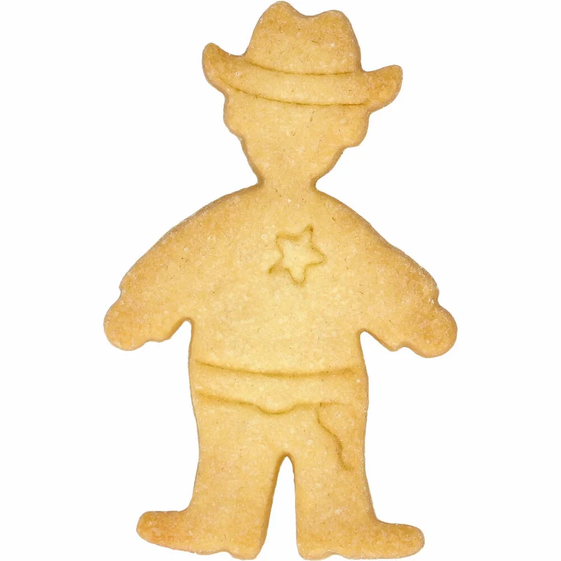 Birkmann Ausstechform Cowboy, mit Innenprägung, Ausstecher, Plätzchenform, Keks, Plätzchen, Edelstahl, 8 cm, 199293