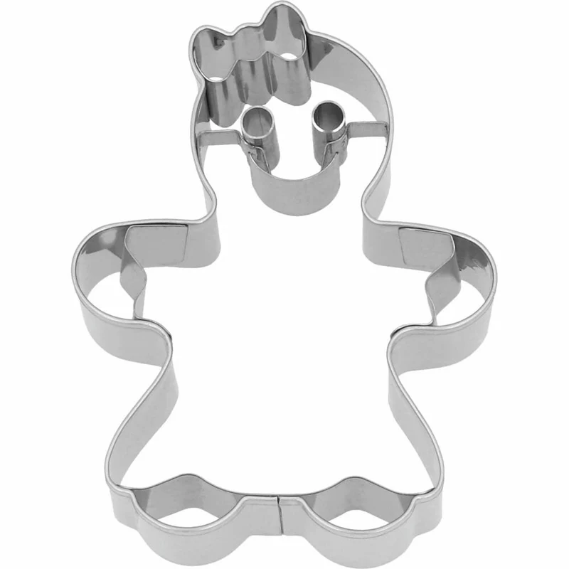 Birkmann Ausstechform Lebkuchenfrau Klein, mit Innenprägung, Ausstecher, Plätzchenform, Keks, Plätzchen, Edelstahl, 8 cm, 199354