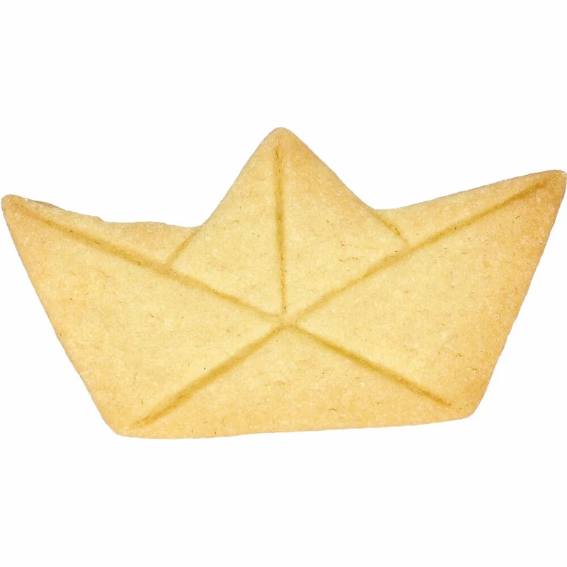 Birkmann Ausstechform Papierboot, mit Innenprägung, Ausstecher, Plätzchenform, Keks, Plätzchen, Edelstahl, 7.5 cm, 199361