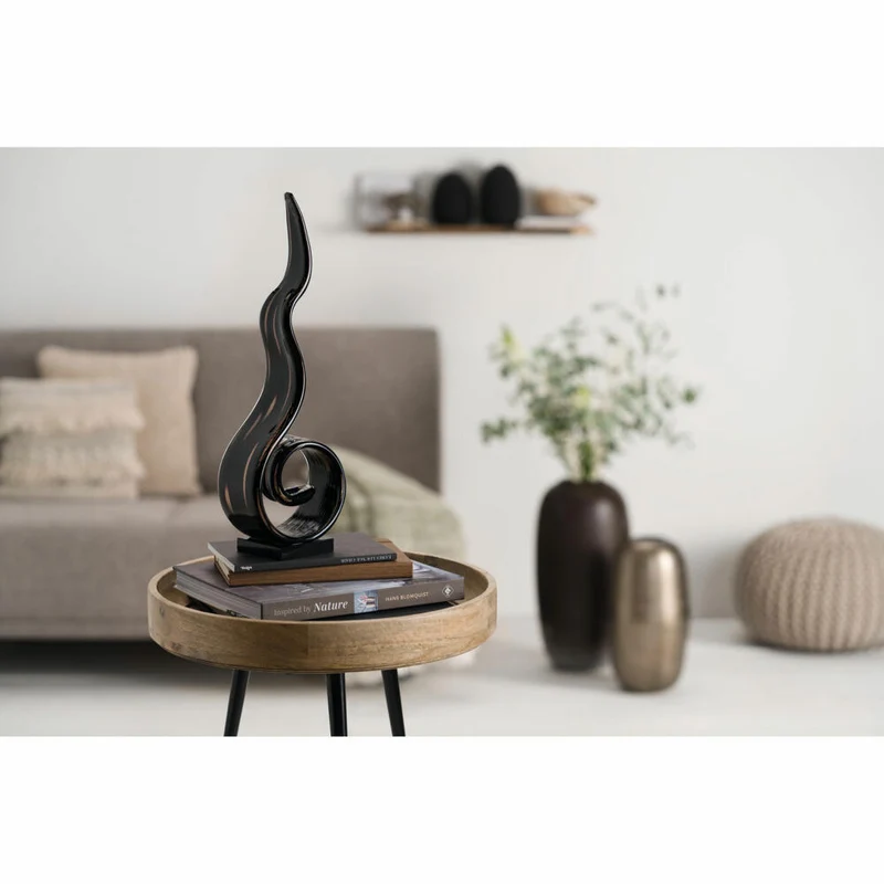Leonardo Objekt Casolare, Dekoobjekt, Dekofigur, Skulptur, Kalk-Natron Glas, schwarz, 40 cm, 041672