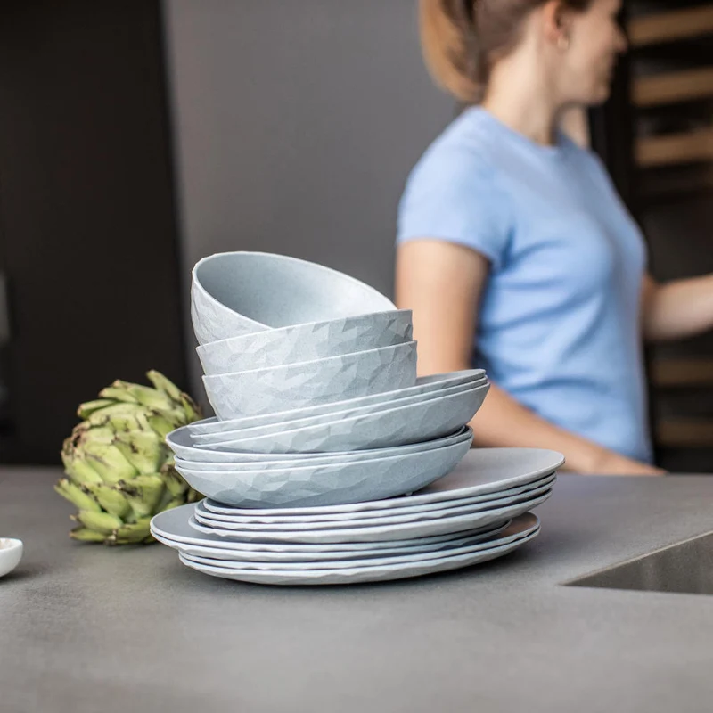 Koziol Flacher Teller Club Plate L, Speiseteller, Essteller, Thermoplastischer Kunststoff, Organic Blue, 4005671