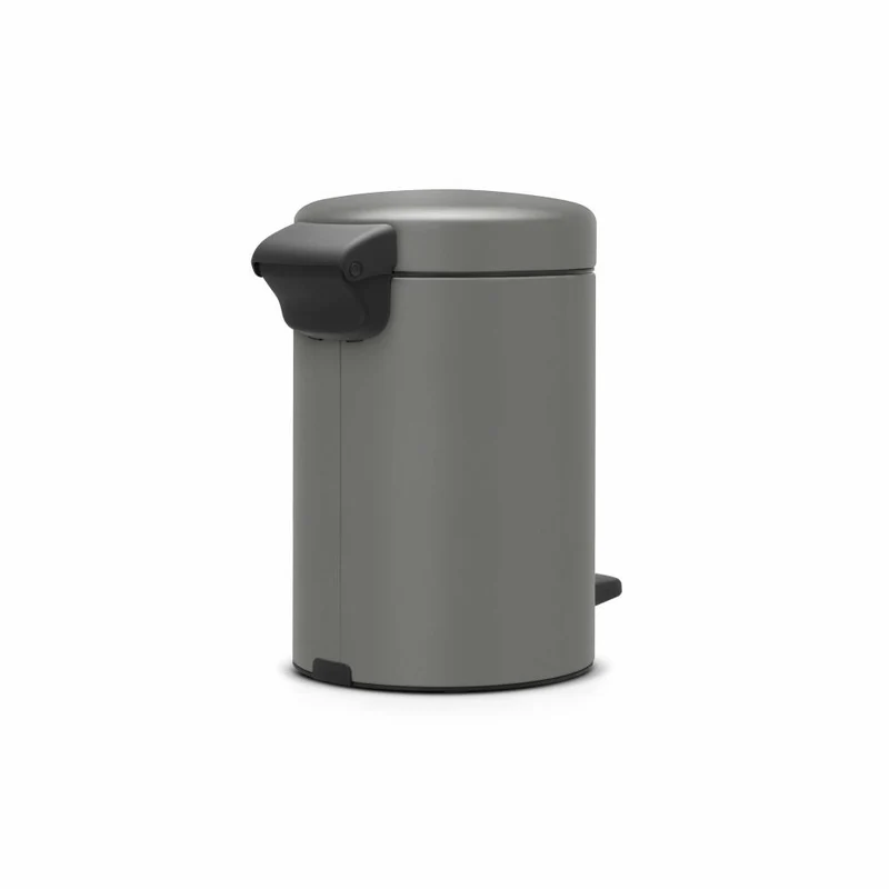 Brabantia Treteimer NewIcon, Kosmetikeimer, Mülleimer, Abfallbehälter, Stahl, Mineral Concrete Grey, 3 L, 126260