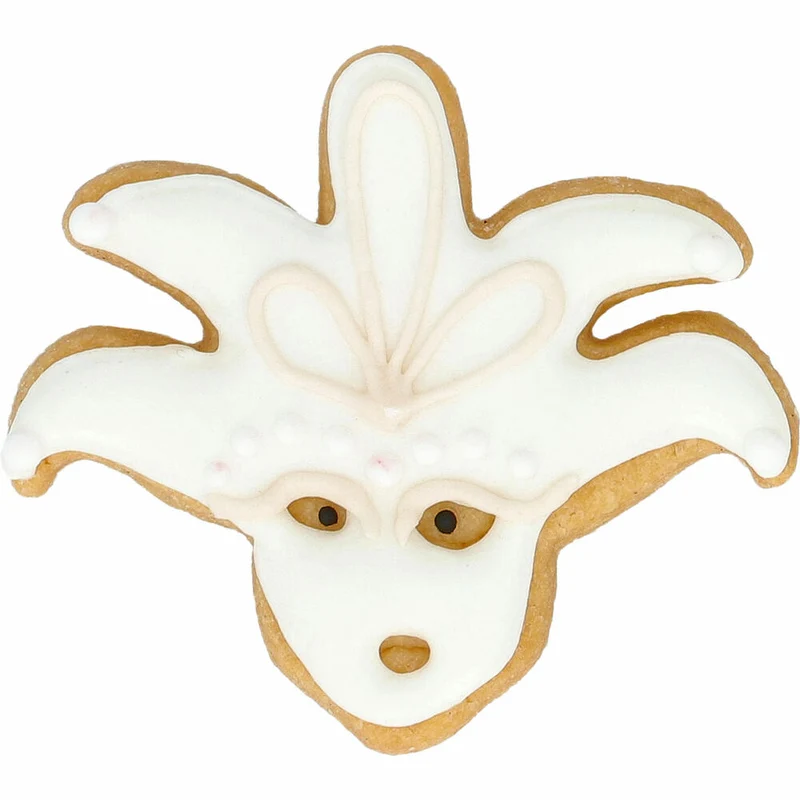 Birkmann Ausstechform Venezia Maske, mit Innenprägung, Ausstecher, Plätzchenform, Keks, Plätzchen, Edelstahl, 6 cm, 199743