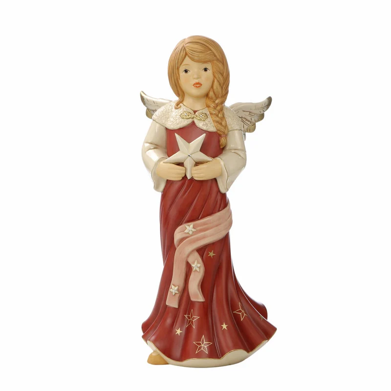 Goebel Engel Funkelnder Sternenregen, Engelsfigur, Steingut, Bordeaux, 52 cm, 41652291