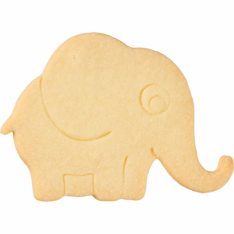 Birkmann Ausstechform Elefant, mit Innenprägung, Ausstecher, Plätzchenform, Keks, Plätzchen, Edelstahl, 10.5 cm, 195585