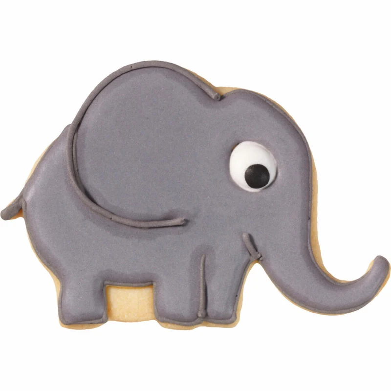 Birkmann Ausstechform Elefant, mit Innenprägung, Ausstecher, Plätzchenform, Keks, Plätzchen, Edelstahl, 10.5 cm, 195585
