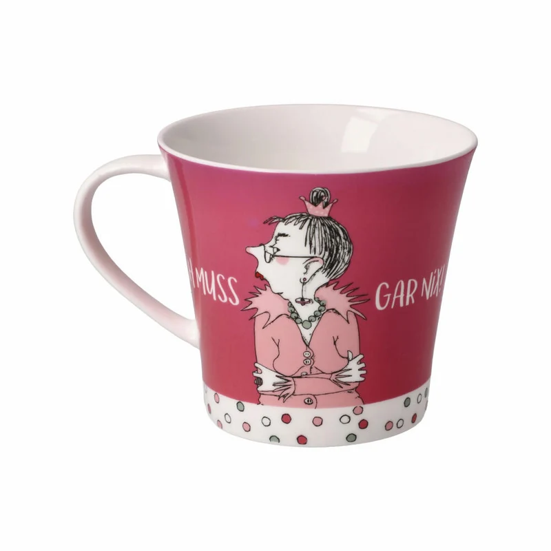 Goebel Coffee-Tea Mug Barbara Freundlieb - Ich muss gar nix, Tasse, Fine Bone China, Bunt, 350 ml, 27001061