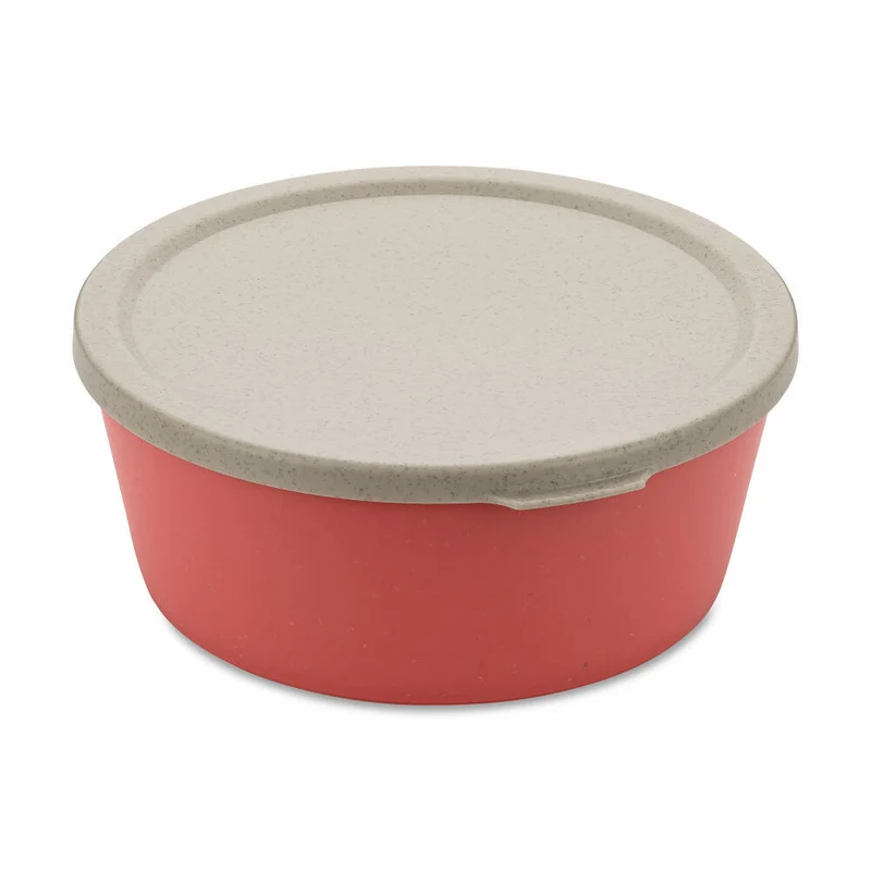 Koziol Schale Connect Bowl Mit Deckel, Schüssel, Kunststoff-Holz-Mix, Nature Coral, 400 ml, 7202704