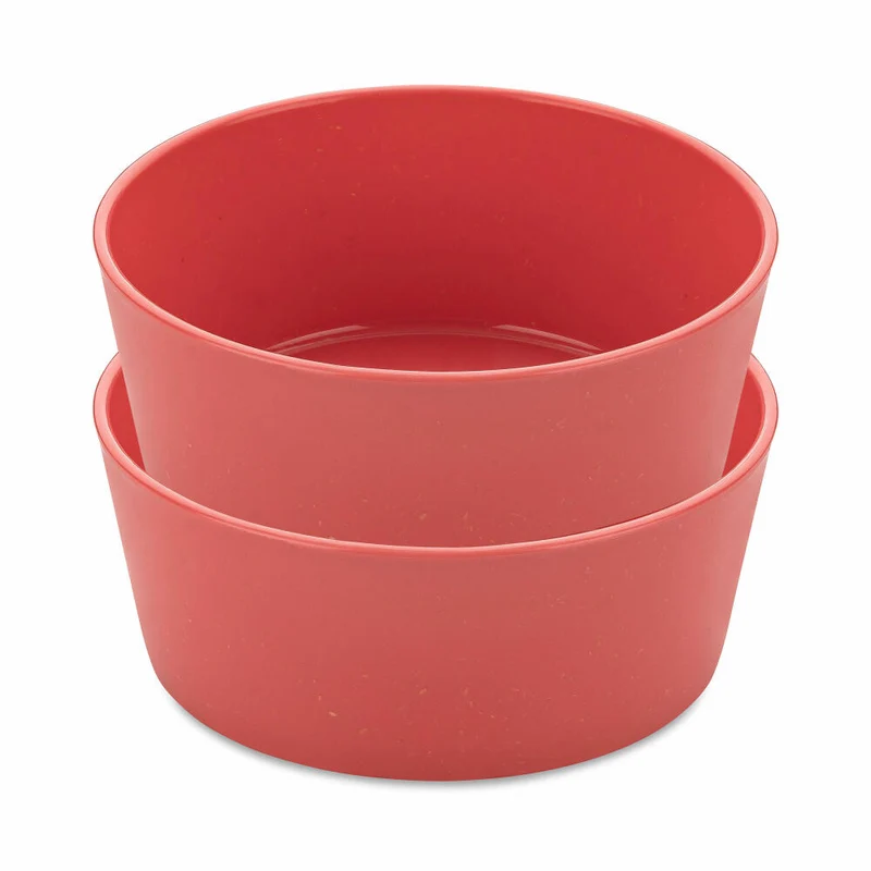Koziol Schale Connect Bowl, 2er Set, Schüssel, Kunststoff-Holz-Mix, Nature Coral, 890 ml, 7171704