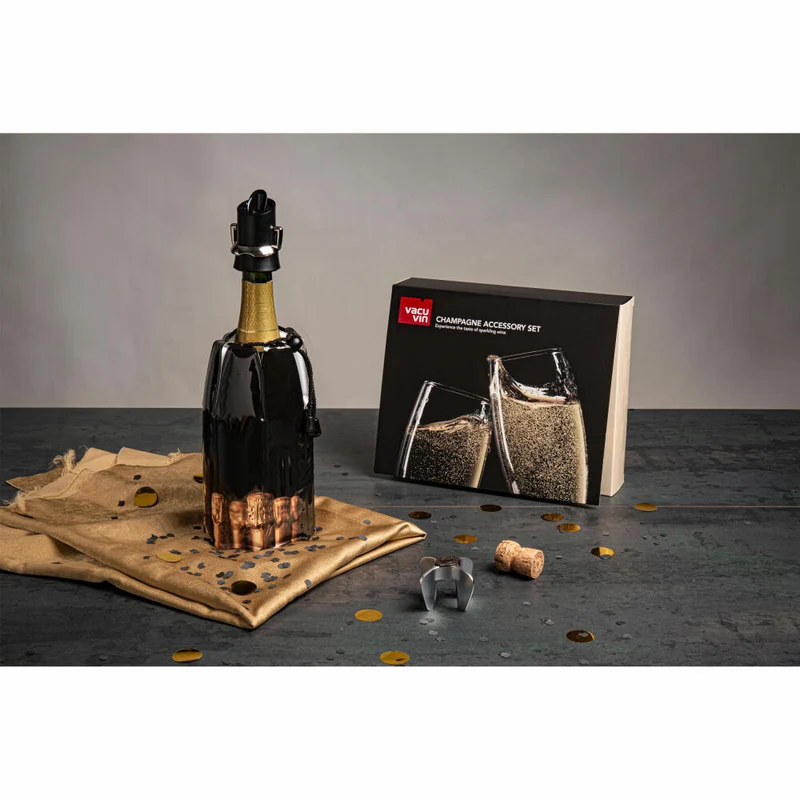 Vacu Vin Champagner Accessoire Geschenkset 3-tlg., Champagner-Zubehör, 38899606