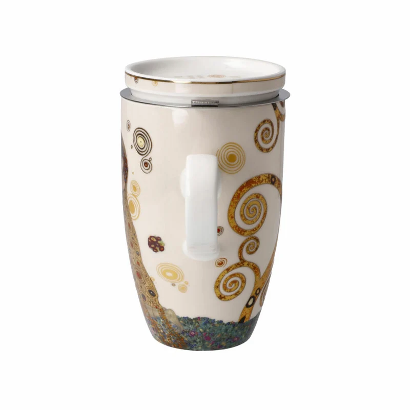 Goebel Teetasse mit Deckel und Sieb Gustav Klimt - Der Kuss, Artis Orbis, Fine Bone China, Bunt, 67072021