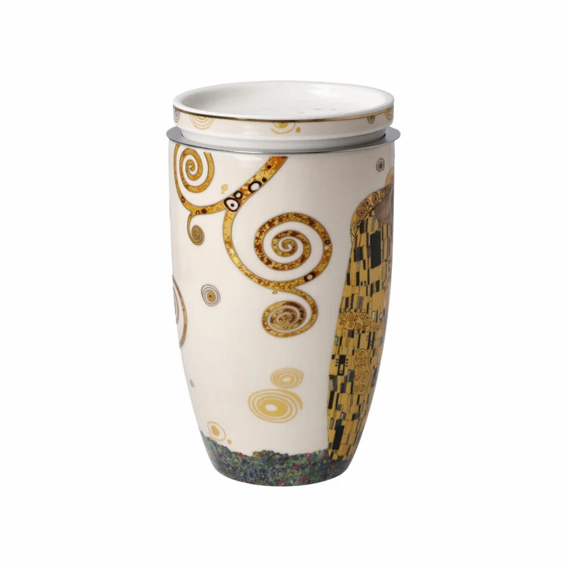 Goebel Teetasse mit Deckel und Sieb Gustav Klimt - Der Kuss, Artis Orbis, Fine Bone China, Bunt, 67072021