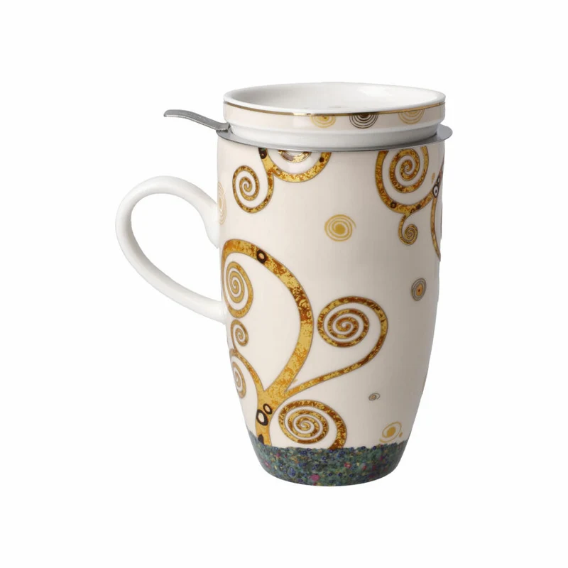Goebel Teetasse mit Deckel und Sieb Gustav Klimt - Der Kuss, Artis Orbis, Fine Bone China, Bunt, 67072021
