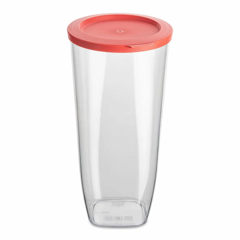 Koziol Vorratsdose Connect Dry Storage L, luftdichter Vorratsbehälter, Kunststoff, Nature Coral, 2 L, 4063704