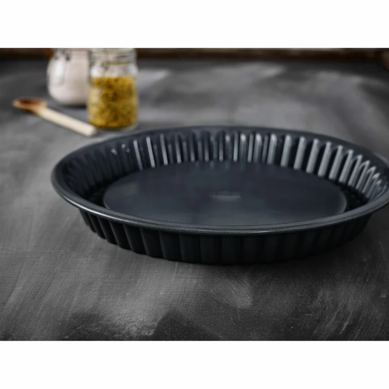 Birkmann Premium Baking Obstbodenform, Kuchenform, Kuchenbackform, Backform, Obstboden, Karbonstahl, Ø 30 cm, 882072